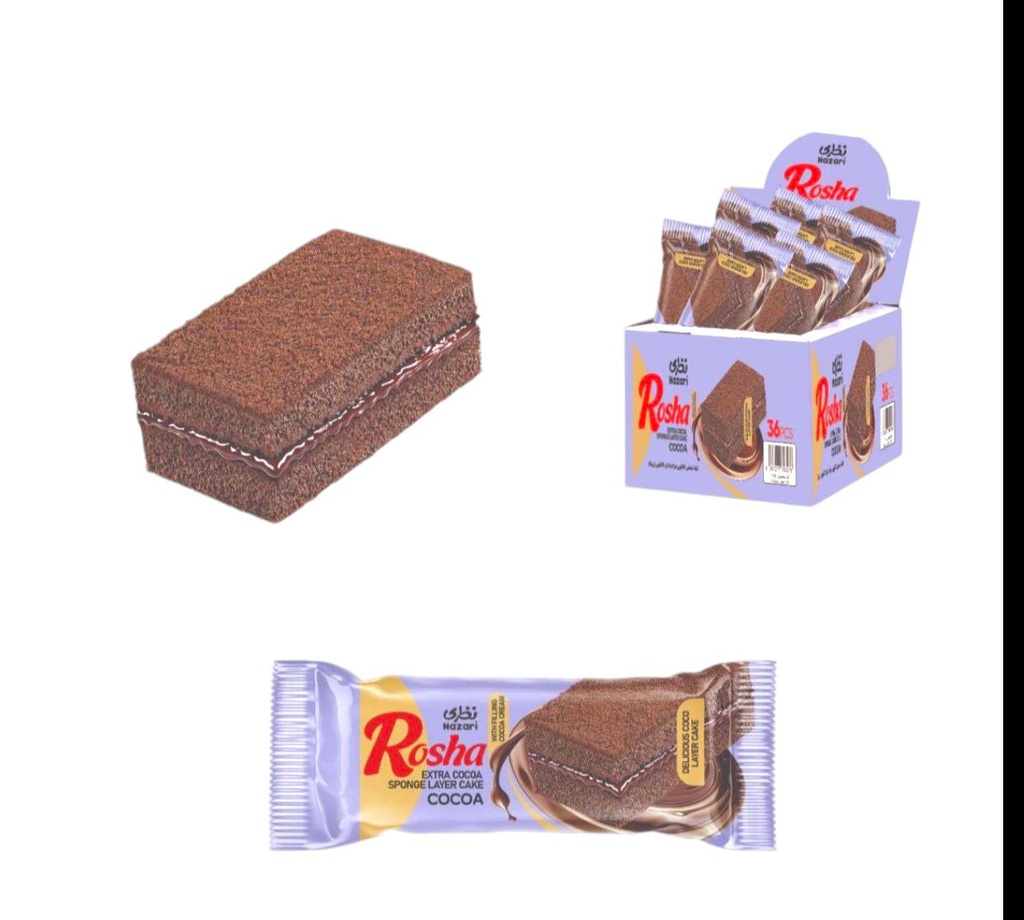 کێکی نەزەری ڕۆشا  کاکاو شین 24عدد
